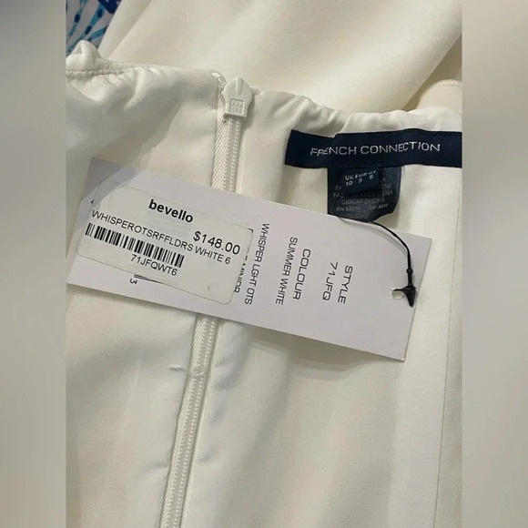 French Connection Whisper‎ Ruffle Square Neck Dress New Size 6 - Picture 9 of 14